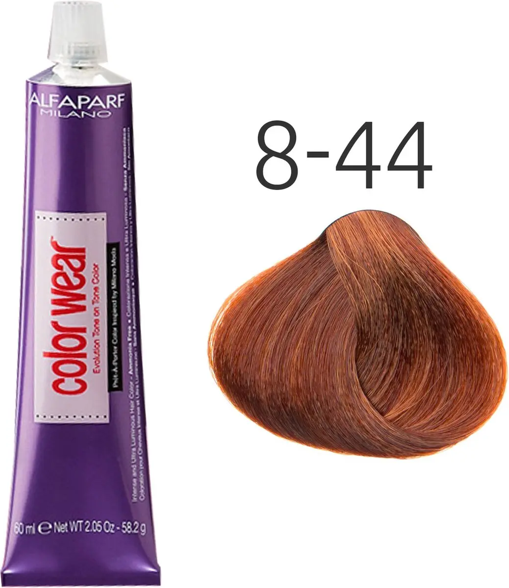 ALFAPARF Color Wear 8.44 Kleurspoeling Oranje 60ml - Zwart