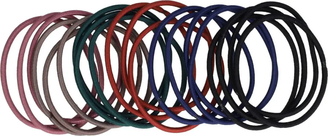Haarsoires Haarelastieken Basic - 20 Stuks - Zwart/Rood/Paars/Blauw/Geel