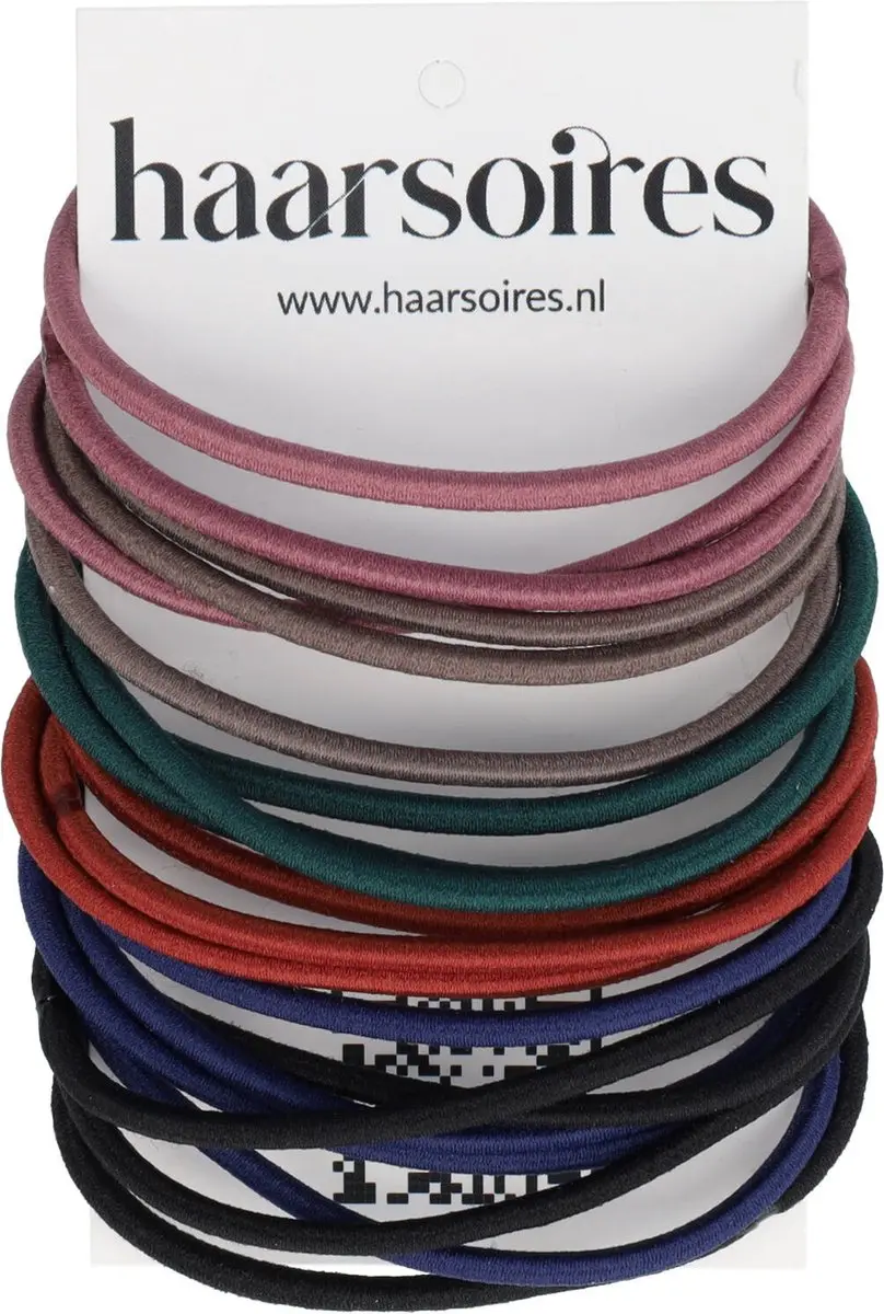 Haarsoires Haarelastieken Basic - 20 Stuks - Zwart/Rood/Paars/Blauw/Geel