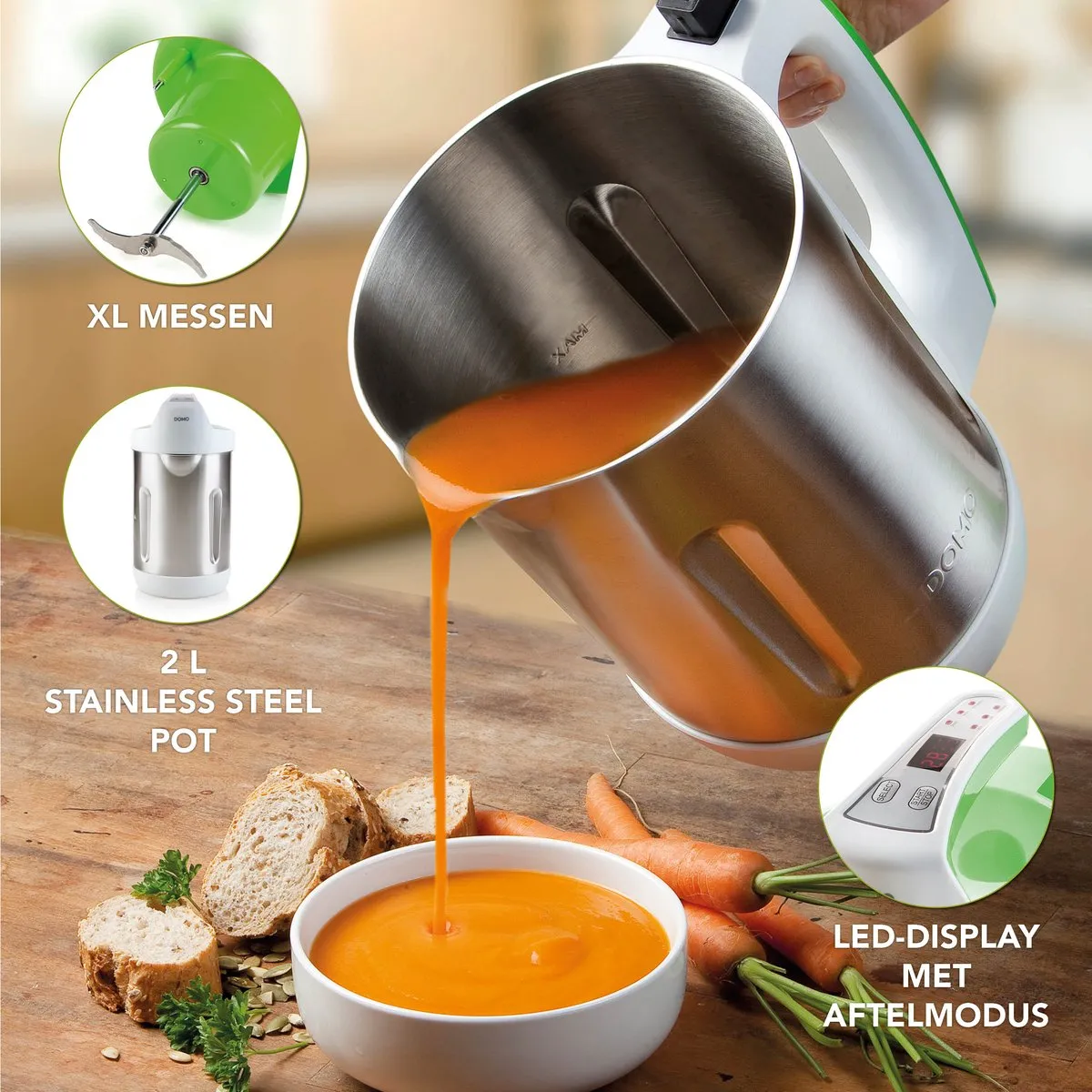 Domo DO705BL Soepmaker 2L - 1000W - 6 Programma's