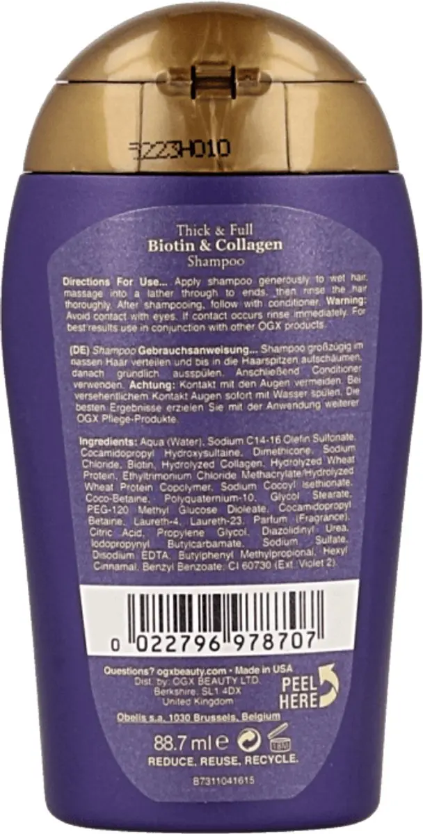 OGX Mini Shampoo Thick & Full Biotin & Collagen 89ml