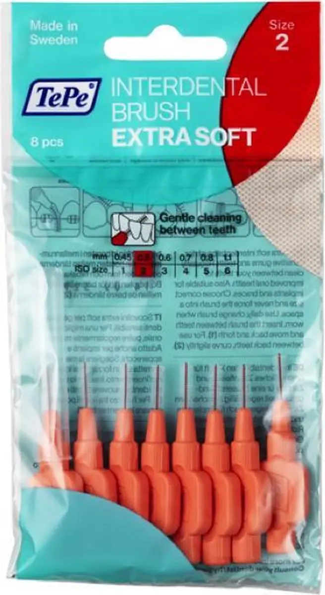 TePe Extra Zacht Lichtrood Rager 2.4mm - 8 Stuks