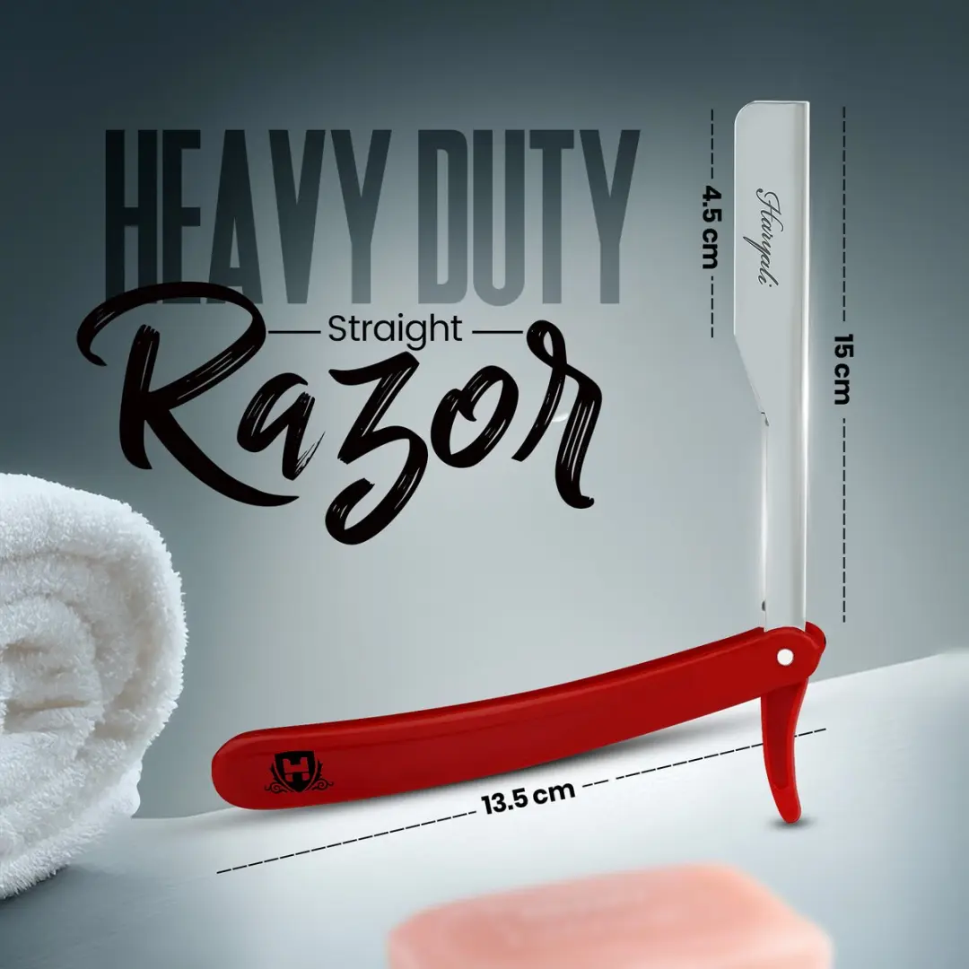 Haryali London Cut Throat Scheermes - Rood - afbeelding 6 van 6