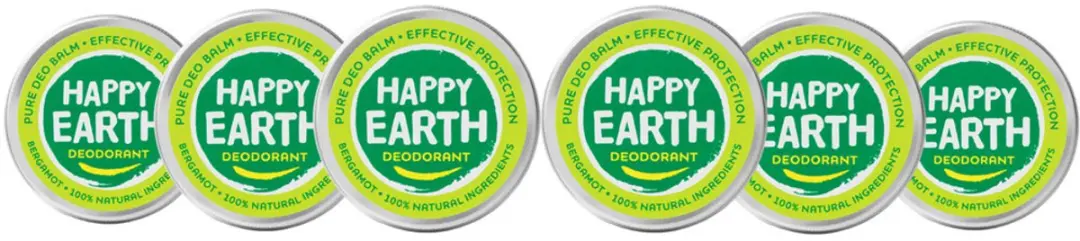 Happy Earth Bergamot Deodorant Balm 6x45g