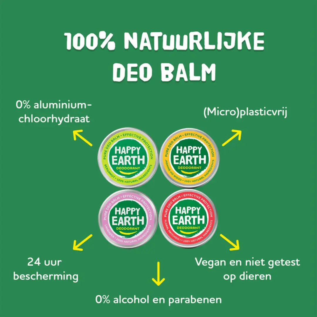 Happy Earth Bergamot Deodorant Balm 6x45g