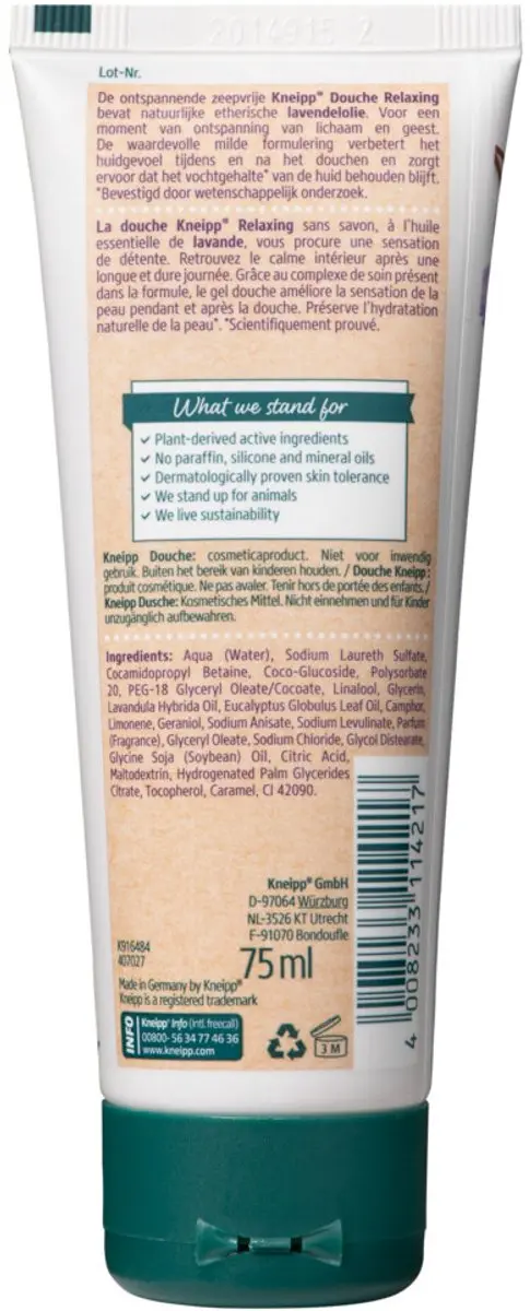 Kneipp Mini Douche Relaxing 75ml - 3 Stuks