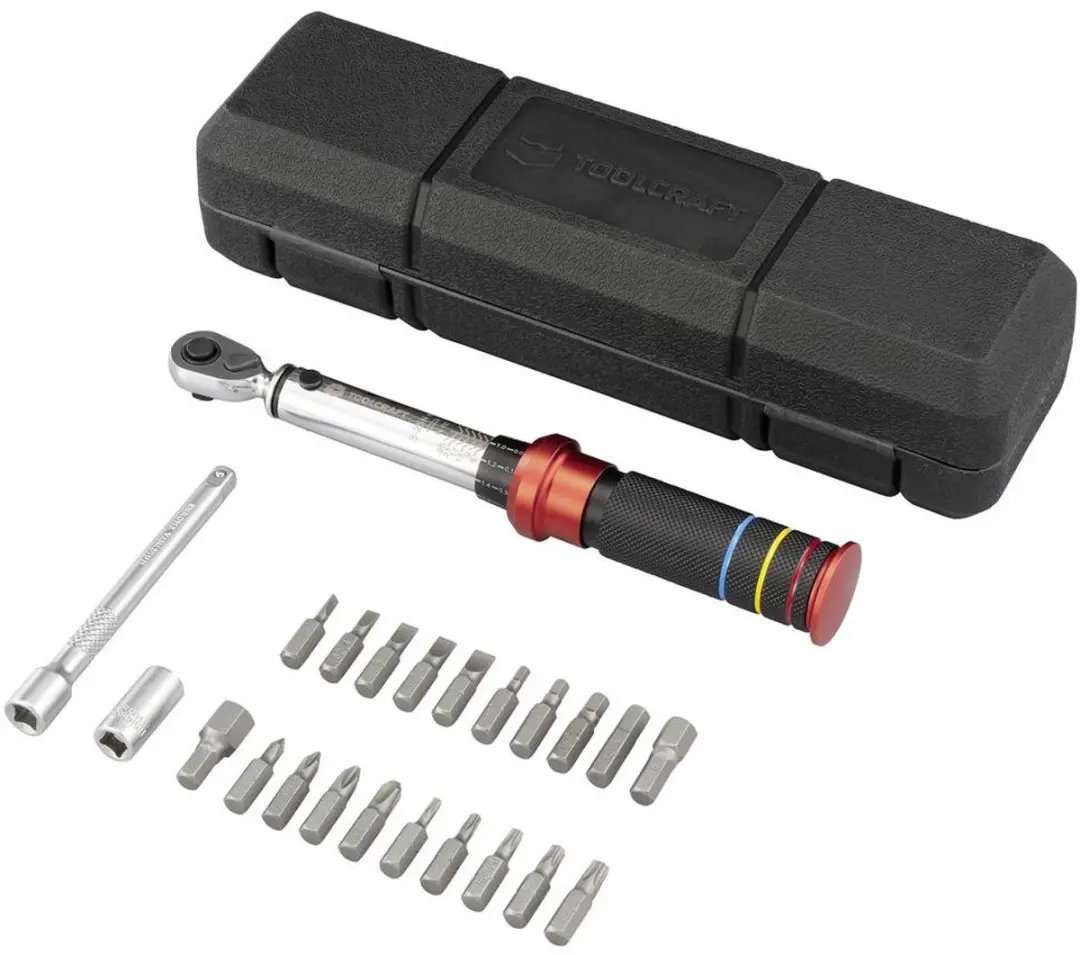 TOOLCRAFT TO-10332102 Momentsleutelset 1/4" 3-25 Nm - 23 Stuks