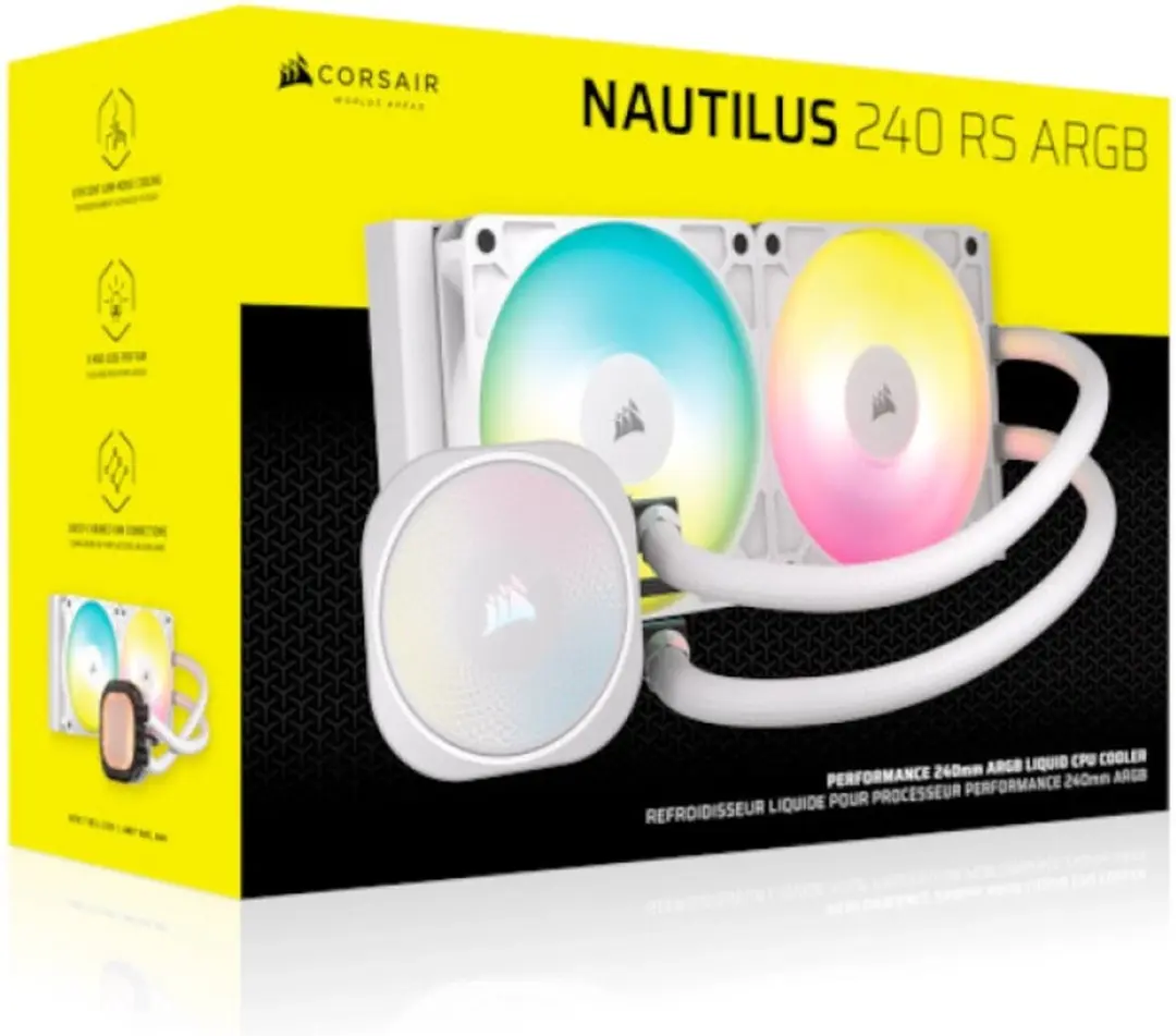 Corsair Nautilus 240 RS ARGB CW-9060094-WW Vloeistofkoeler - 2x 120mm - Wit
