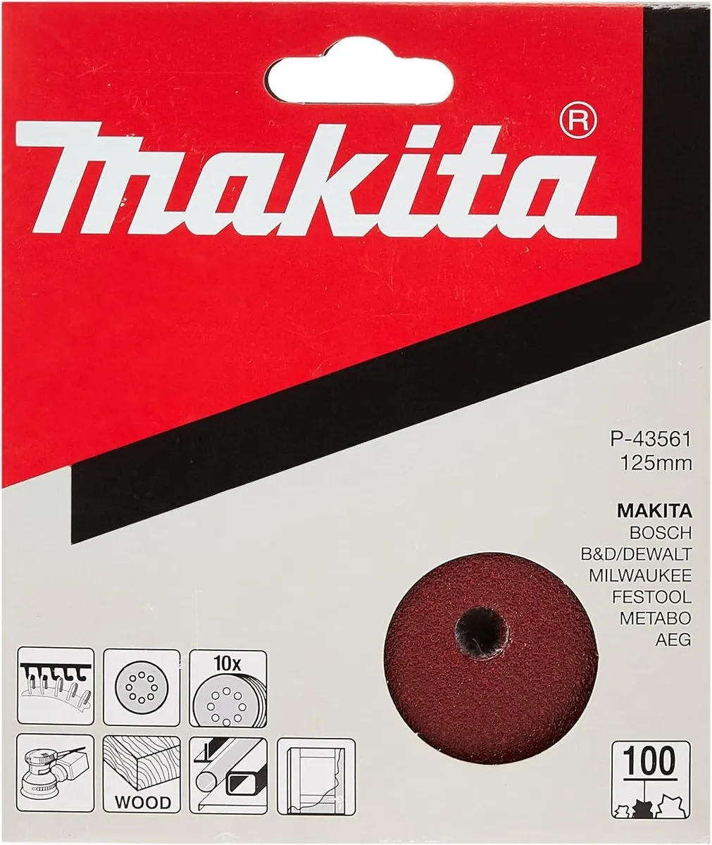 Makita P-43614 Schuurpapier Klittenband 125mm - 10 Stuks