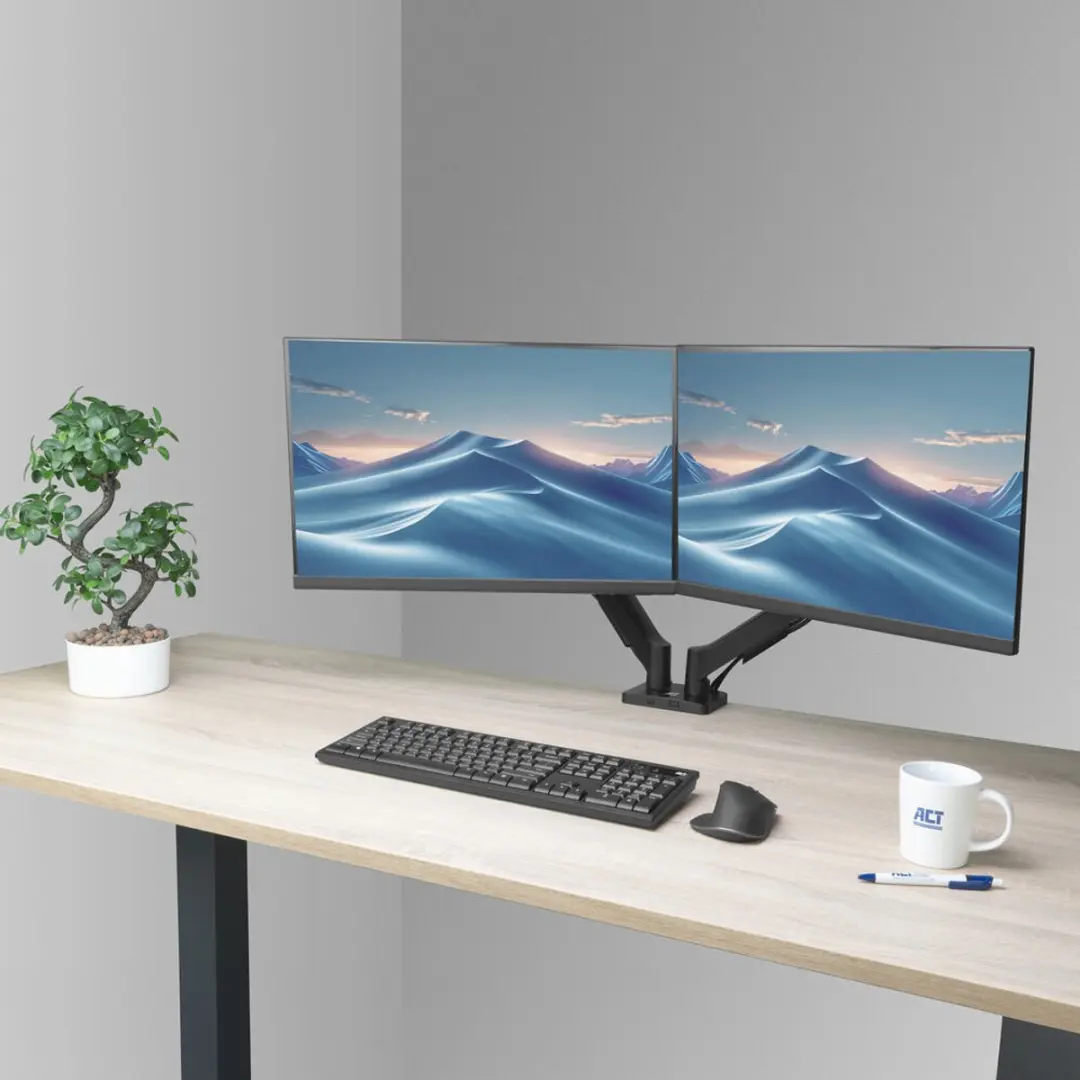 ACT Essentials AC8314 Monitorarm 34" - 2 Schermen - Zwart