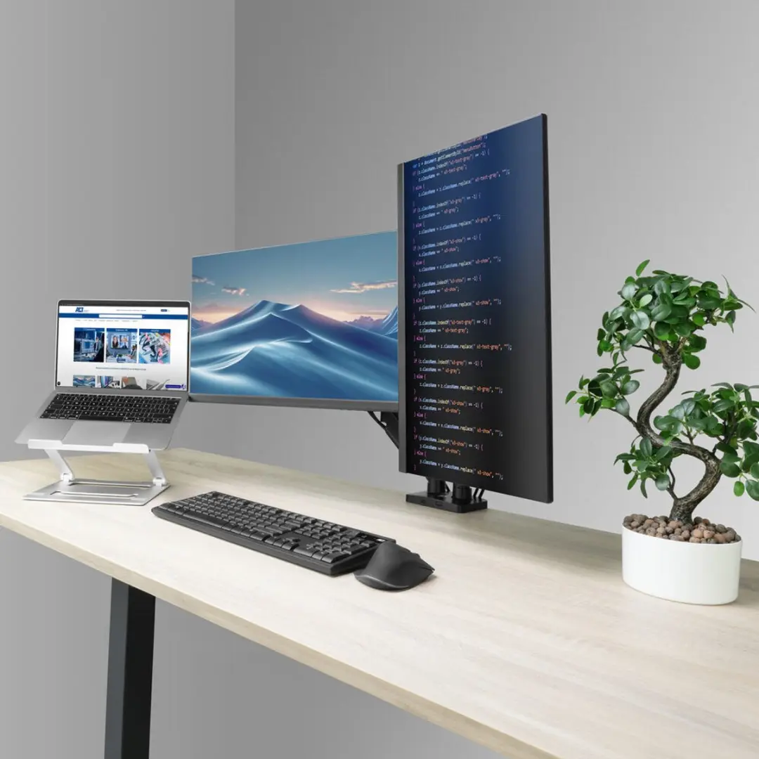 ACT Essentials AC8314 Monitorarm 34" - 2 Schermen - Zwart - afbeelding 6 van 6