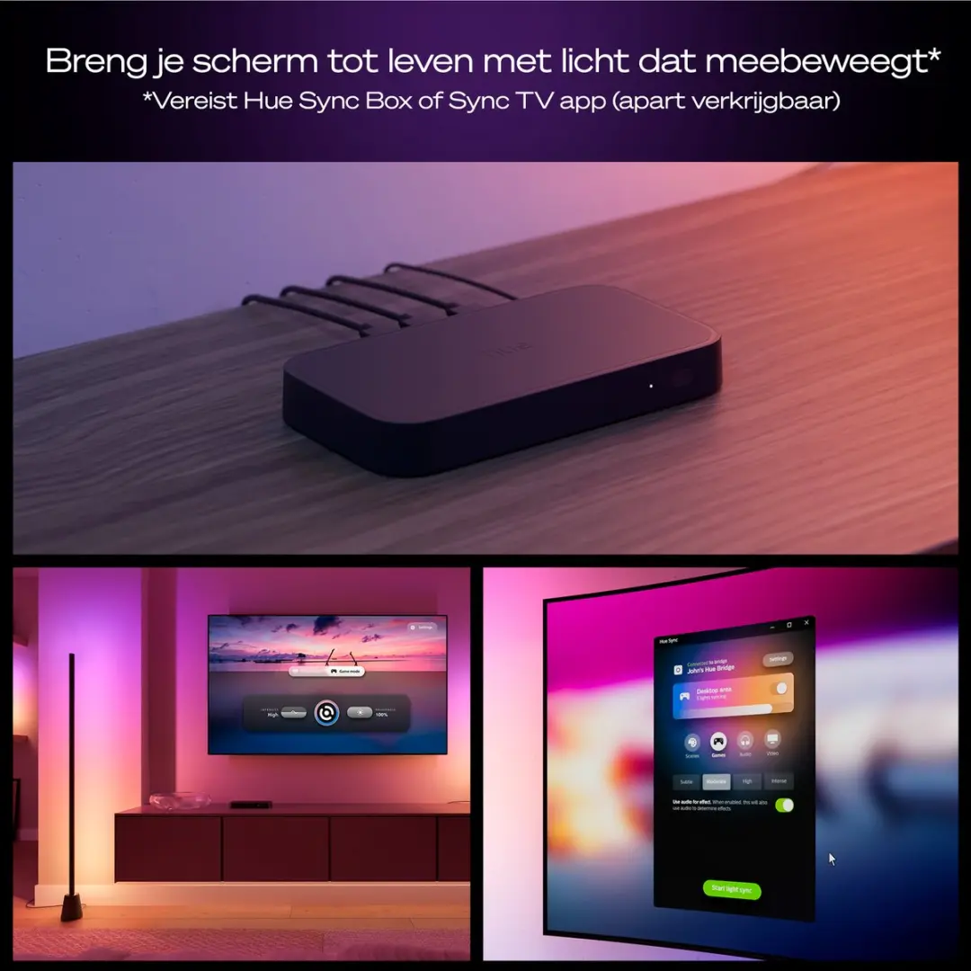 Philips Hue Play LED Vloerlamp - 14.6W - RGBW - Zwart - afbeelding 6 van 6