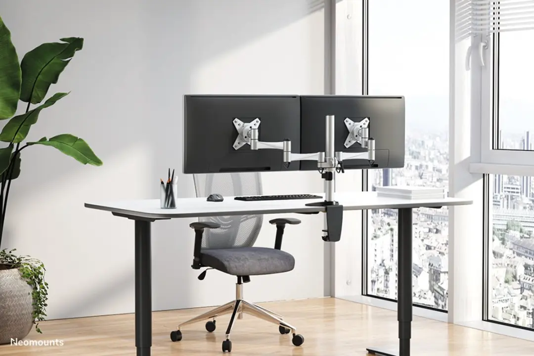 Neomounts FPMA-D1330DSILVER Monitorarm 2 schermen - 10-27" - Zilver