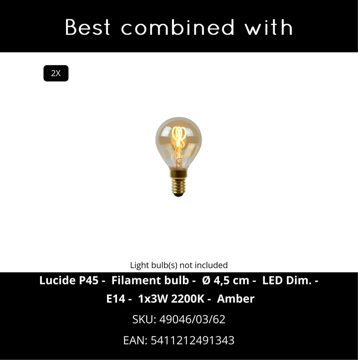 Lucide FILOX Plafondspot 2xE14 - Zwart