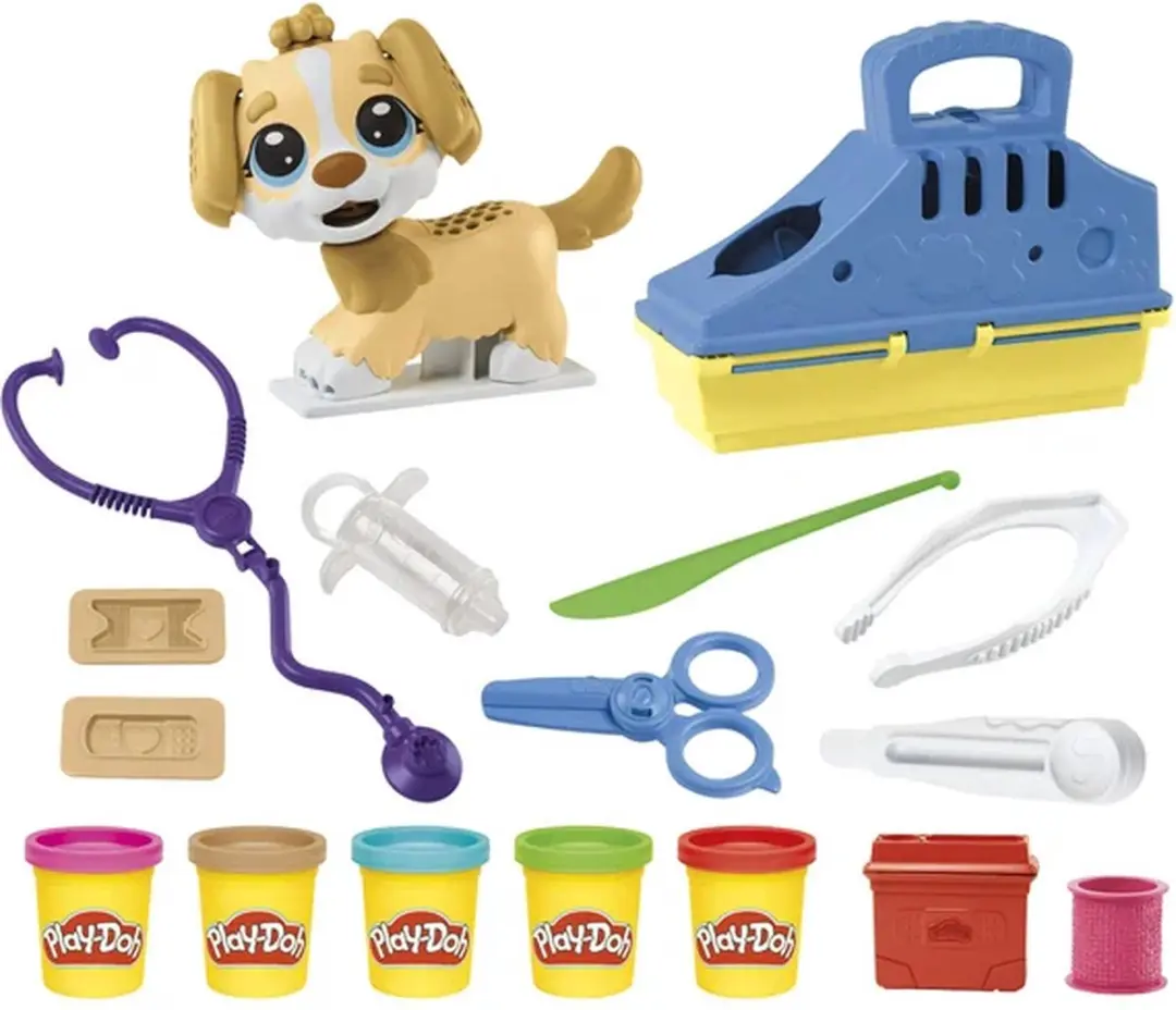 Play-Doh Dierenarts Speelset - 5 Kleipotjes Multikleur - afbeelding 6 van 6
