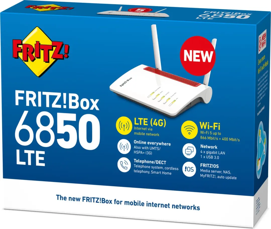 FRITZ!Box 6850 LTE Router - WiFi 5 - 400+866 Mbps - Wit