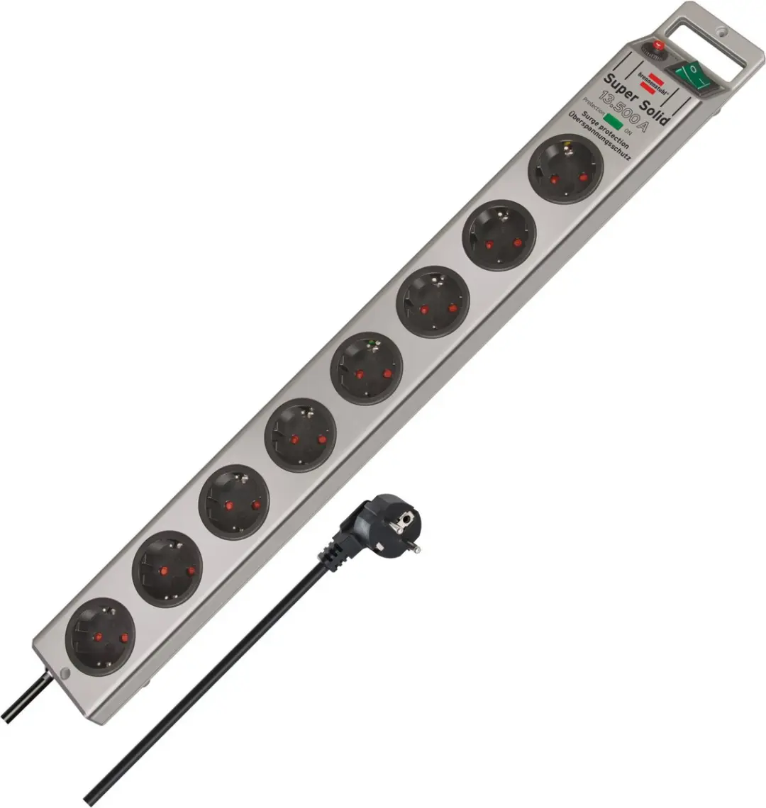 Brennenstuhl Super-Solid Stekkerdoos 8-voudig 3500W - Zilver