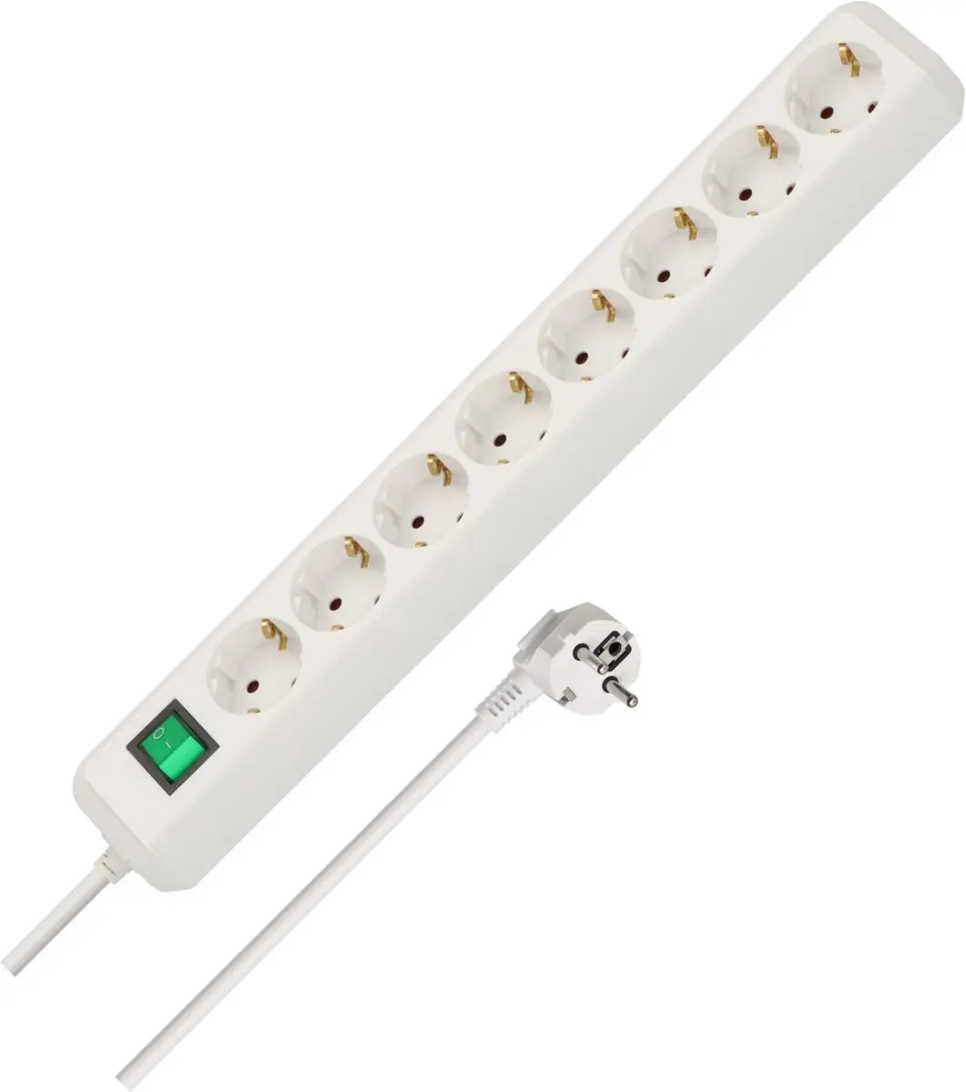 Brennenstuhl Eco-Line 8-voudige stekkerdoos 3m - 3500W - Wit