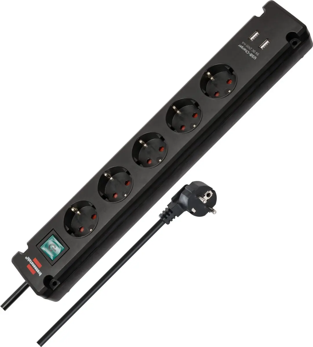 Brennenstuhl Bremounta USB Stekkerdoos 5x - 3500W - 2x USB - Zwart