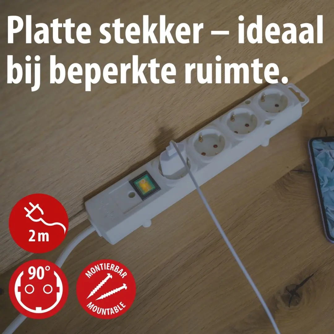 Brennenstuhl Comfort-Line Plus Stekkerdoos 4-voudig - 3500W - Zwart