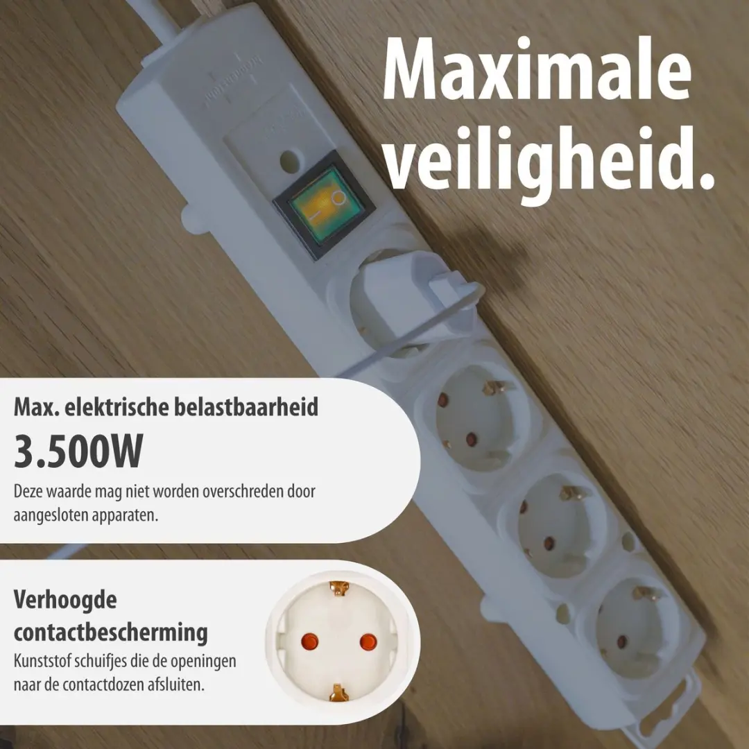 Brennenstuhl Comfort-Line Plus Stekkerdoos 4-voudig - 3500W - Zwart