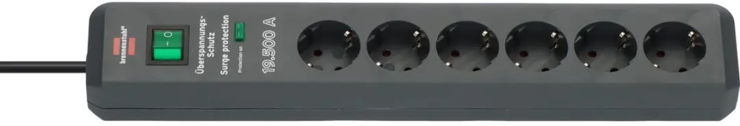 Brennenstuhl Secure-Tec 19.500A Stekkerdoos 6-voudig