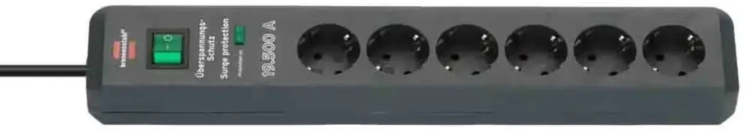 Brennenstuhl Secure-Tec 19.500A Stekkerdoos 6-voudig - Antraciet