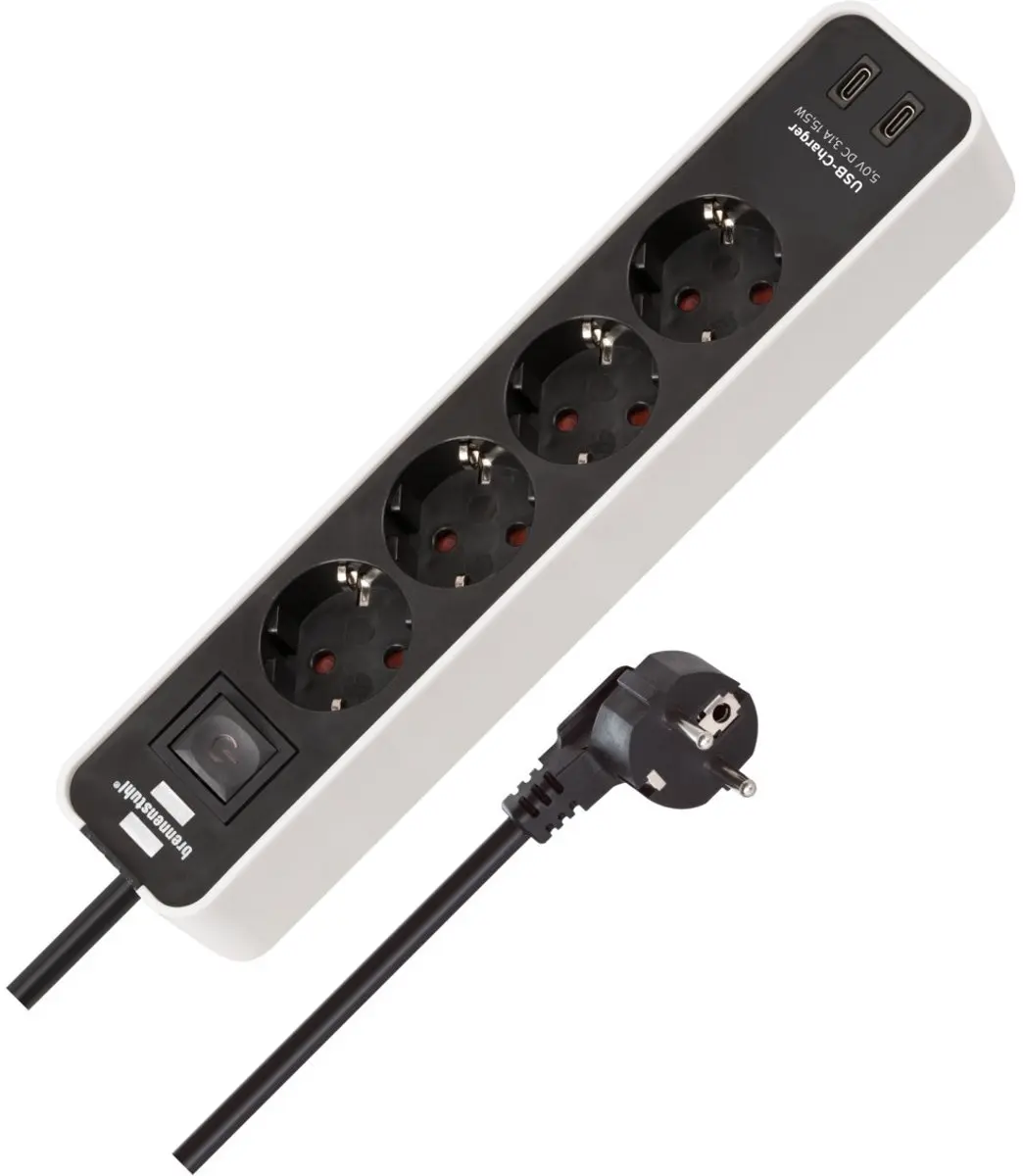 Brennenstuhl Ecolor 4-voudige USB-stekkerdoos 3500W