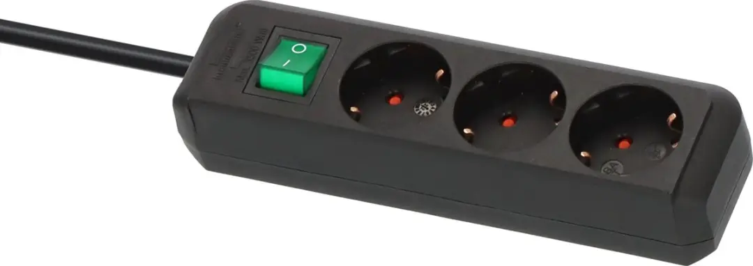 Brennenstuhl Eco-Line 3-voudig Stekkerdoos 3500W - 5m Kabel - Zwart