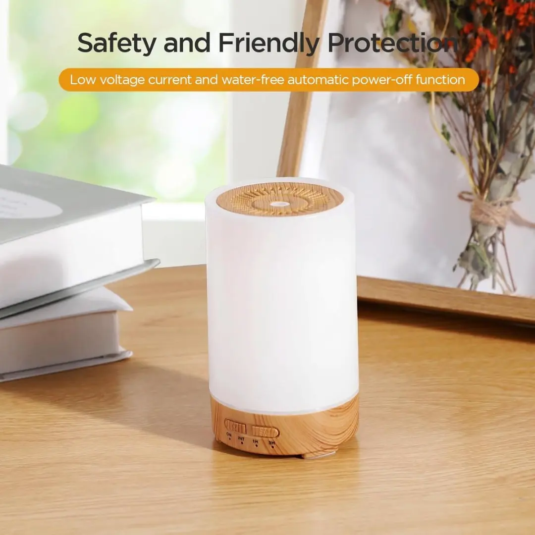 ECTEATOY YXP-79 Essentiële Olie Diffuser 150ml - 7 Kleuren LED - Houtstructuur