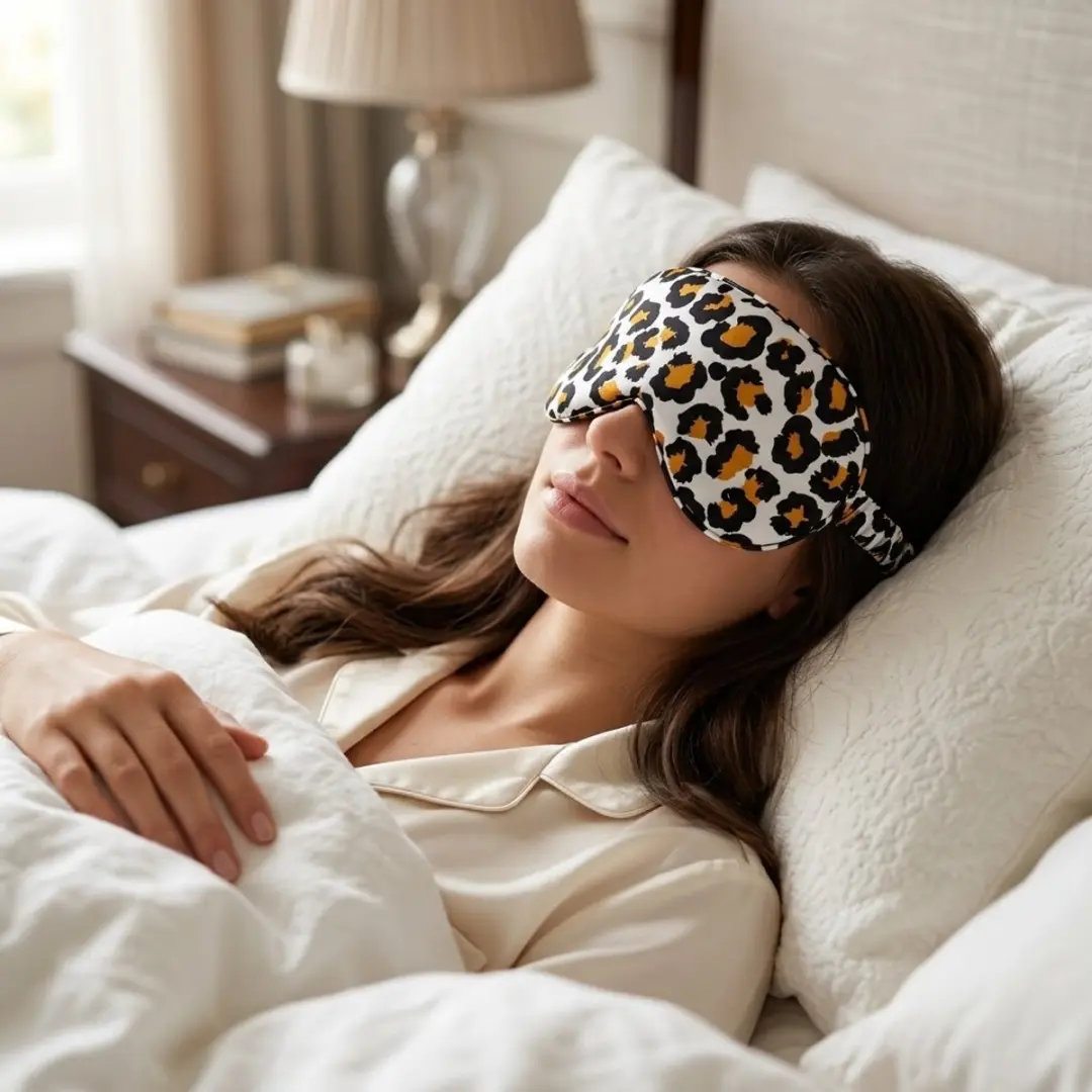 Nuvex Luipaardprint 3D Slaapmasker - Wit
