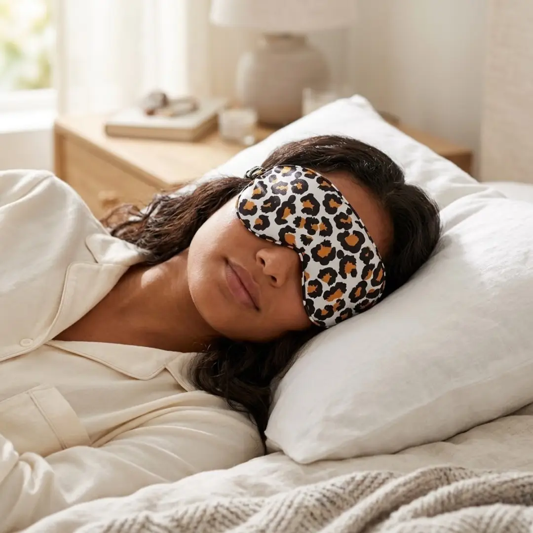 Nuvex Luipaardprint 3D Slaapmasker - Wit