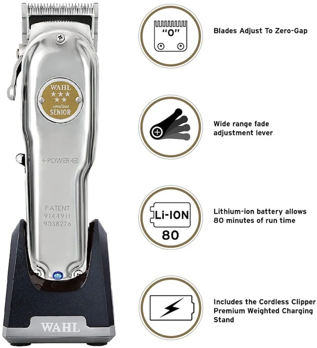Wahl Metal Cordless Senior Tondeuse WAH3000116 - Limited Edition - Zilver - afbeelding 6 van 6