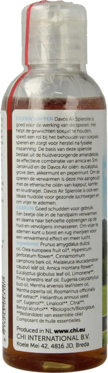 Chi Natural Life Davos Spier & Verkoudheid Olie 100ml