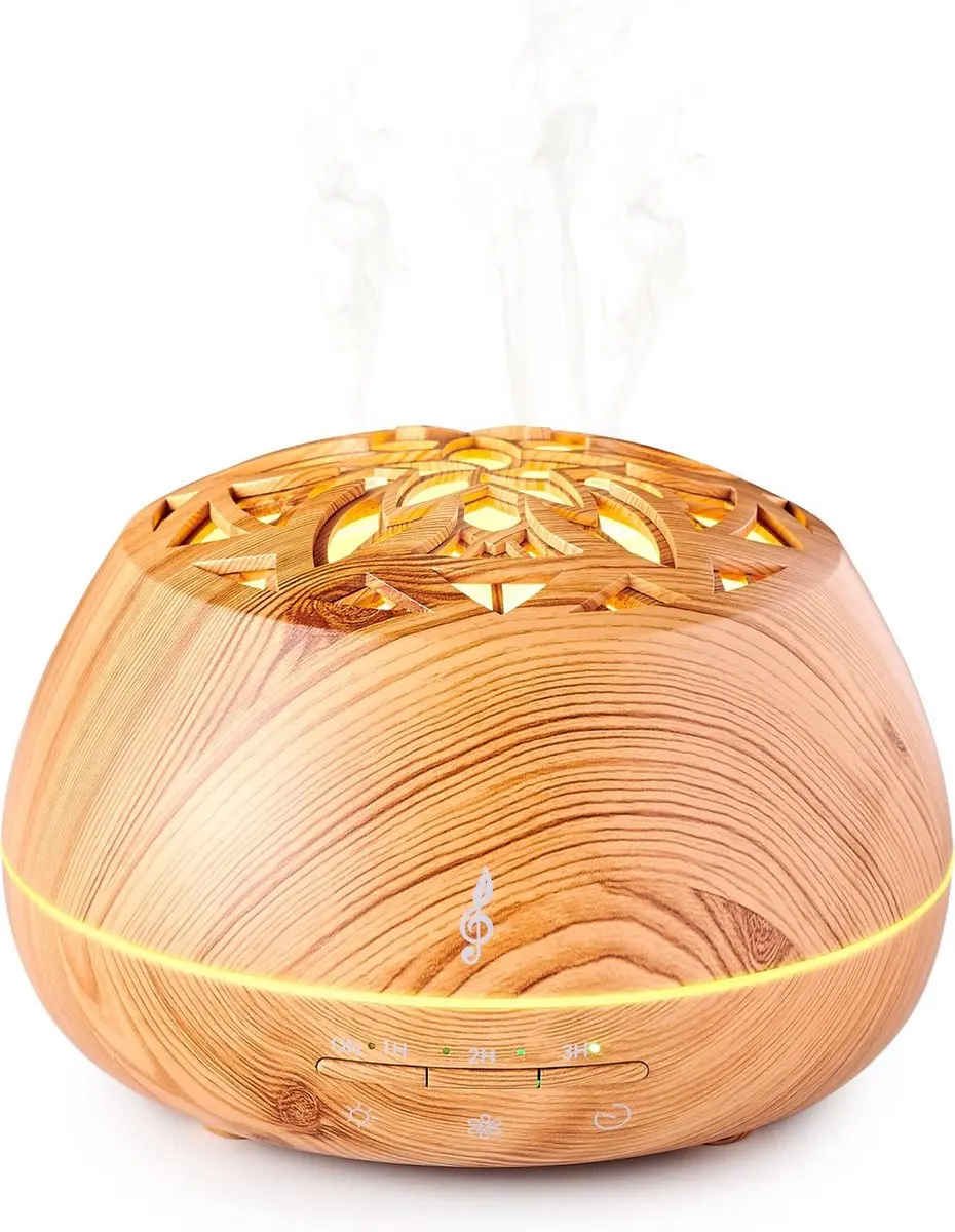 Bigben Aromasound Lilywood Aromadiffuser - Bluetooth Speaker - Bruin