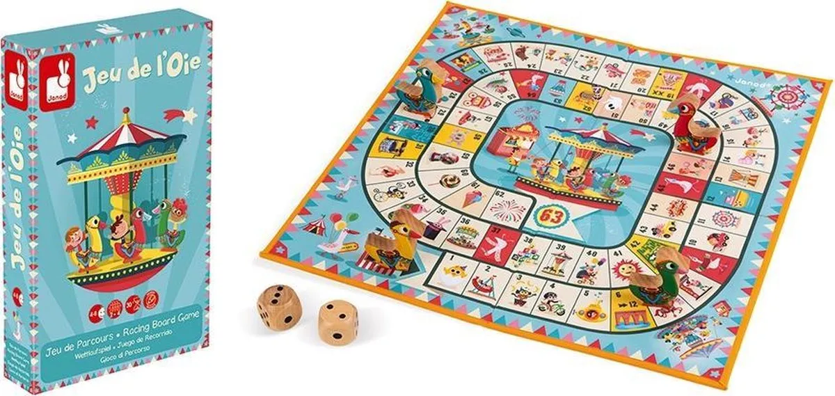 Janod Carrousel Ganzenbord - 370021 - 2-4 Spelers
