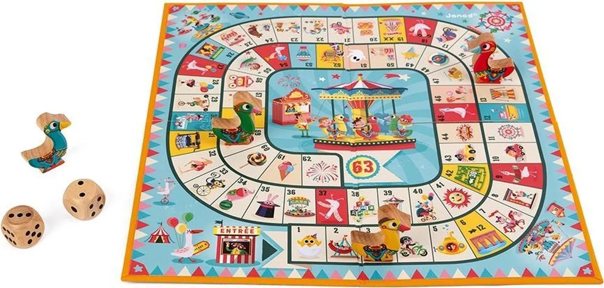 Janod Carrousel Ganzenbord - 370021 - 2-4 Spelers