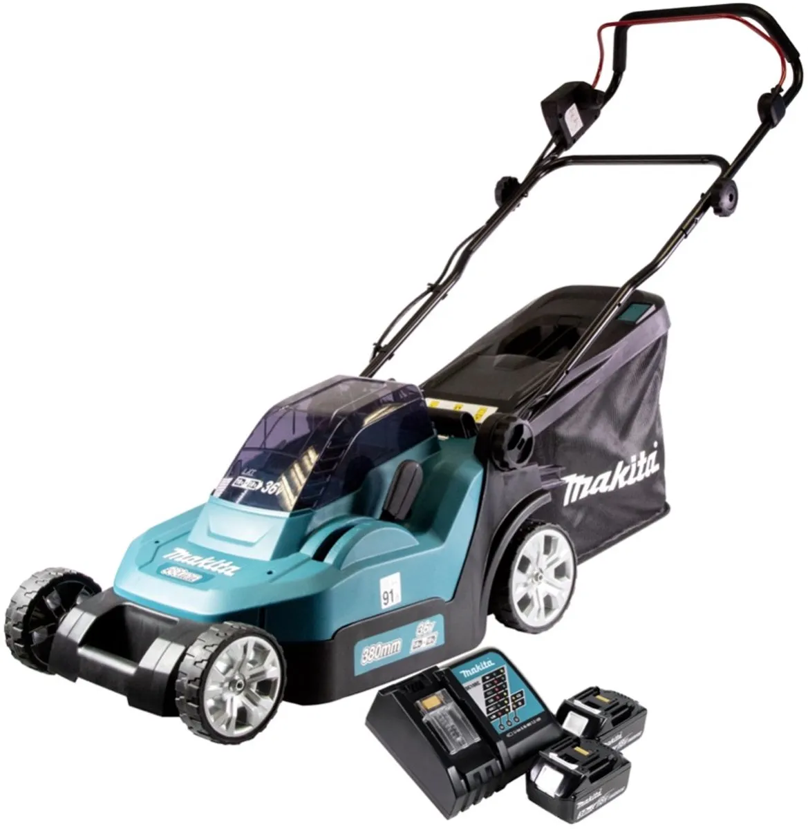 Makita DLM 432 RF2 Accu Grasmaaier 36V - 43cm - 2x 3.0Ah + Lader - afbeelding 2 van 5