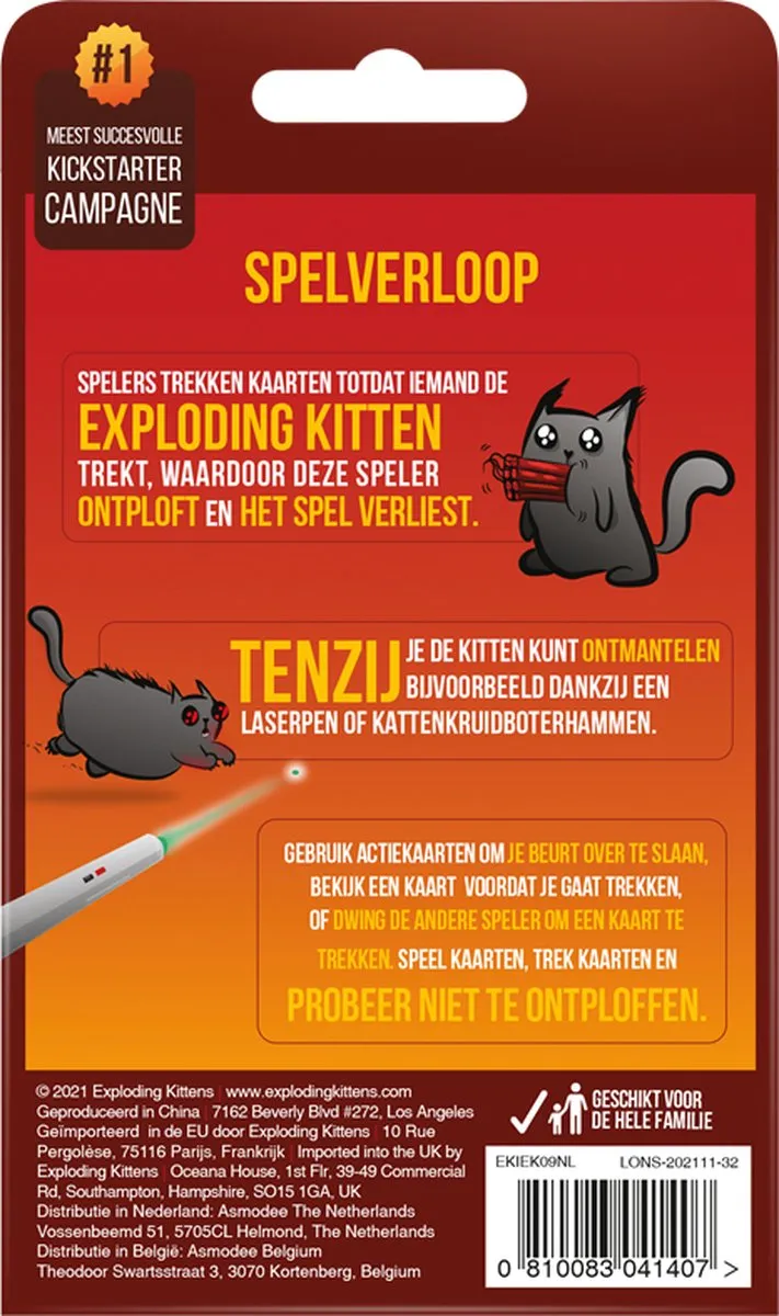 Asmodee Exploding Kittens Kaartspel 2 Spelers - EKIEK09NL