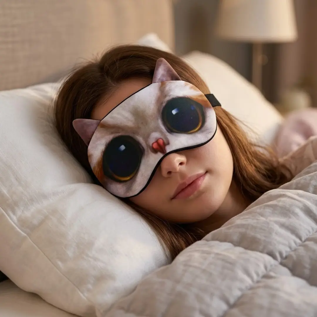 NuveX Hondenslaapmasker Bruin - Oogmasker met hondenoogprint