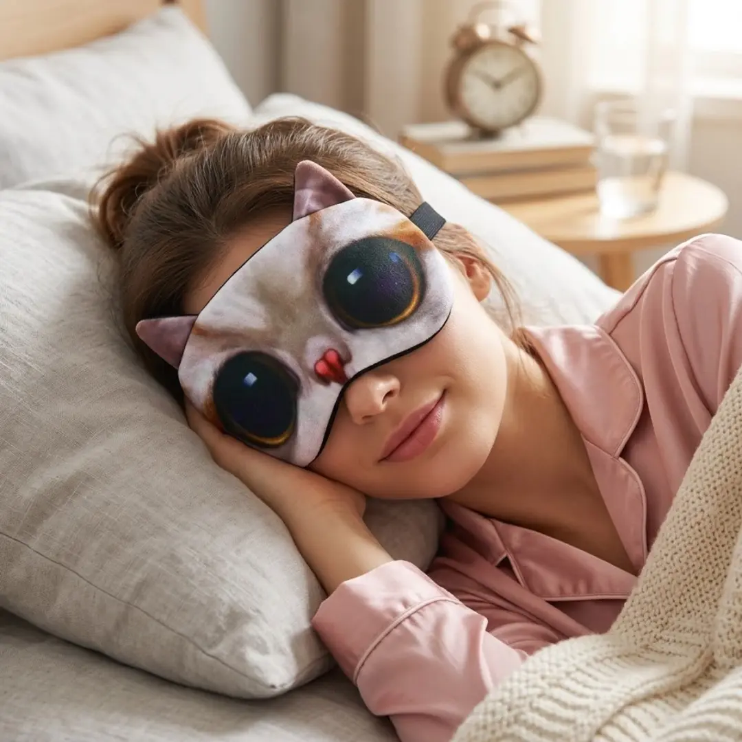 NuveX Hondenslaapmasker Bruin - Oogmasker met hondenoogprint