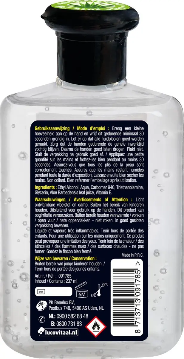 Lucovitaal Handgel Aloe Vera 237ml