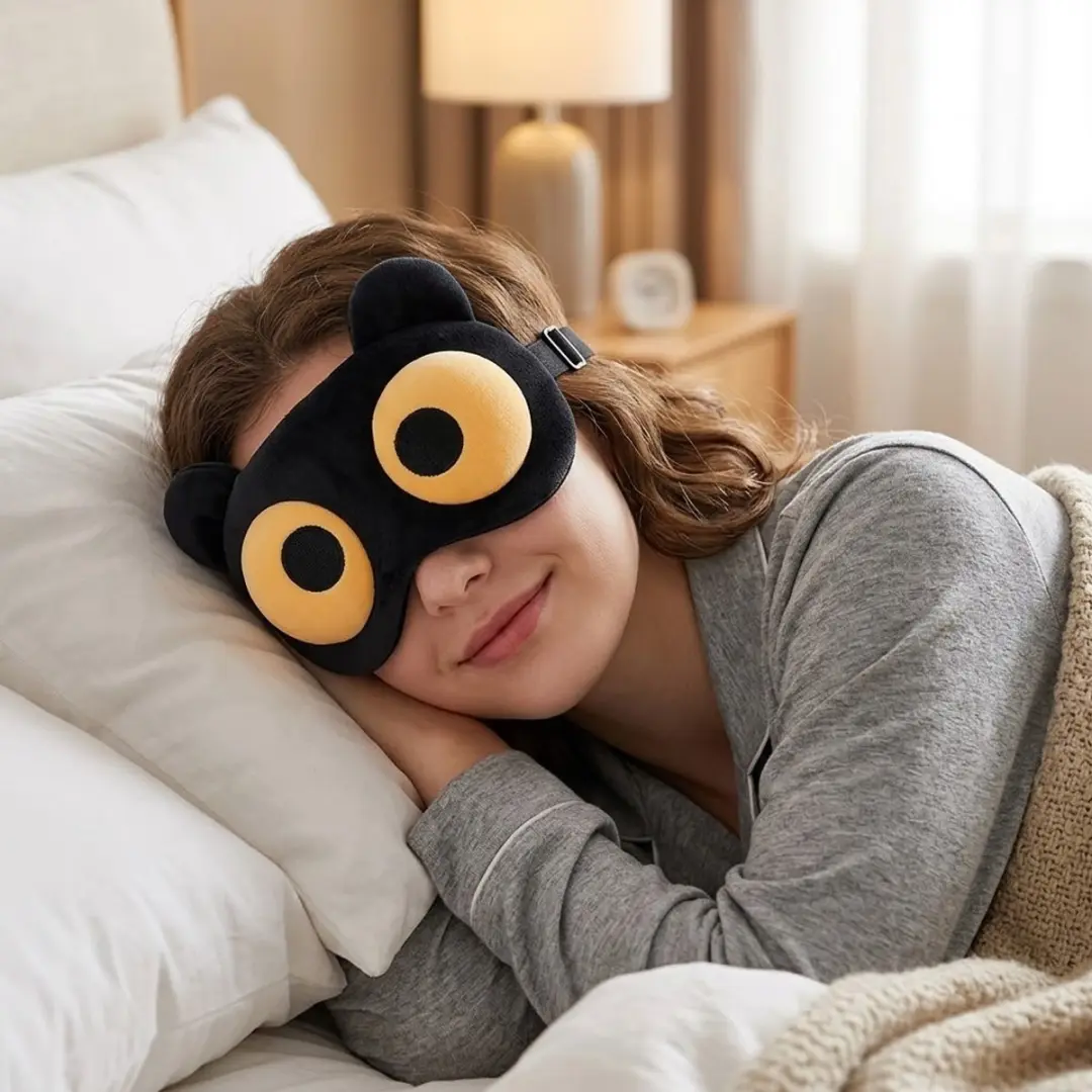 NuveX Beer Slaapmasker - 3D Ogen - Zwart