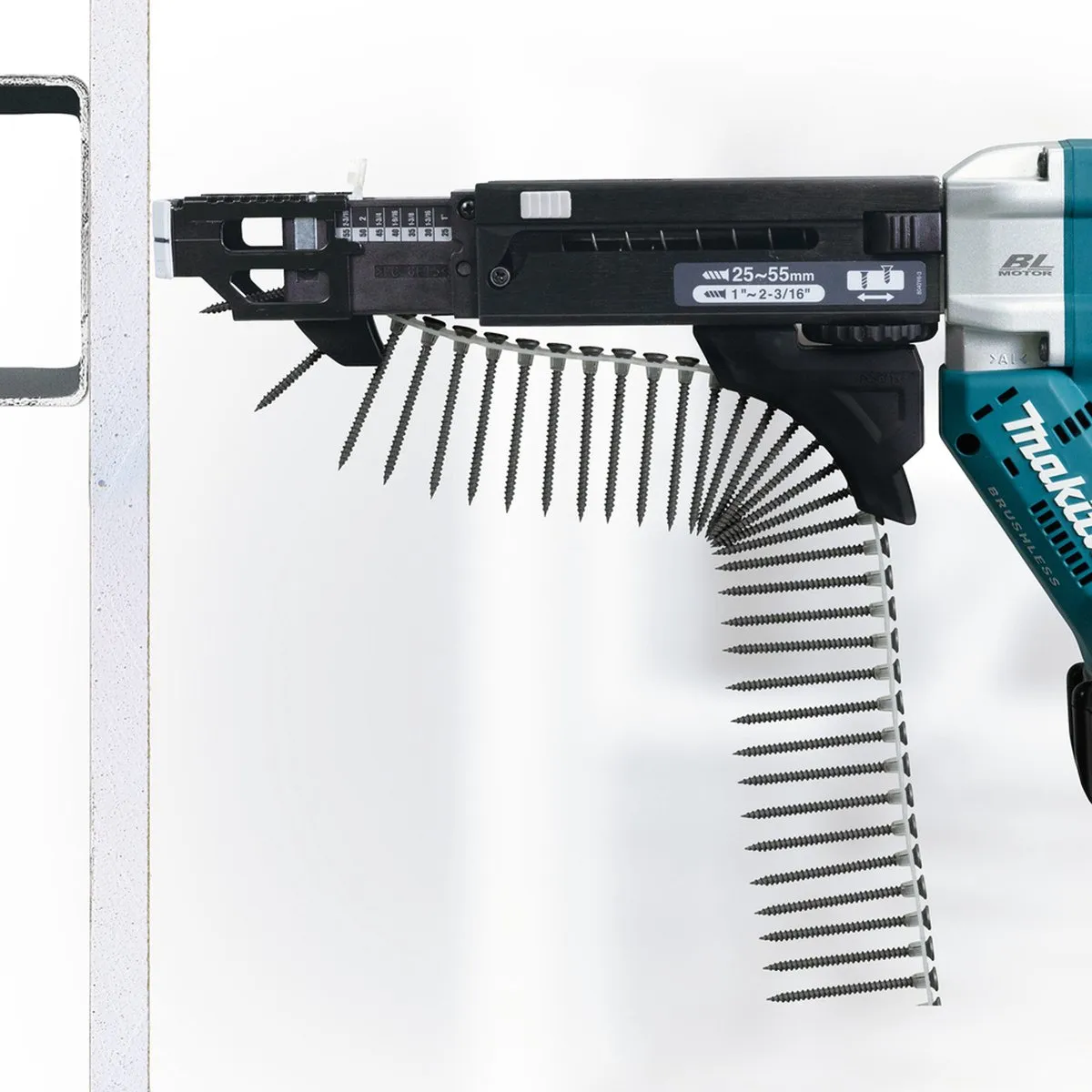 Makita DFR552Z Accu-magazijnschroevendraaier 18V - 25-55mm - Borstelloos - 1x accu