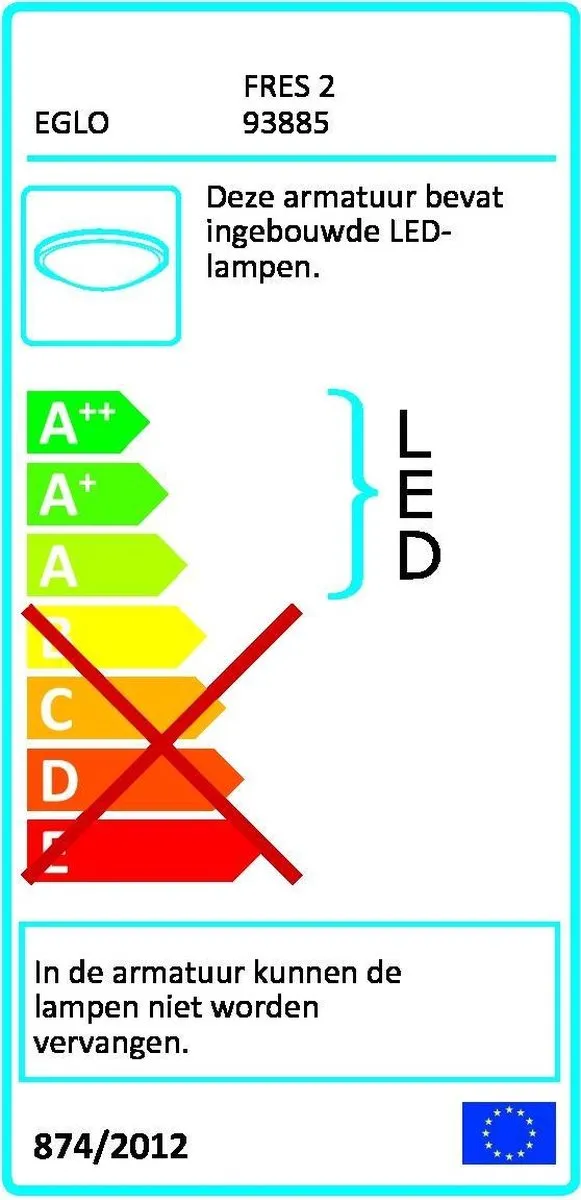 Eglo Fres 2 Wandlamp LED - 2x5.4W Warm Wit - Chroom