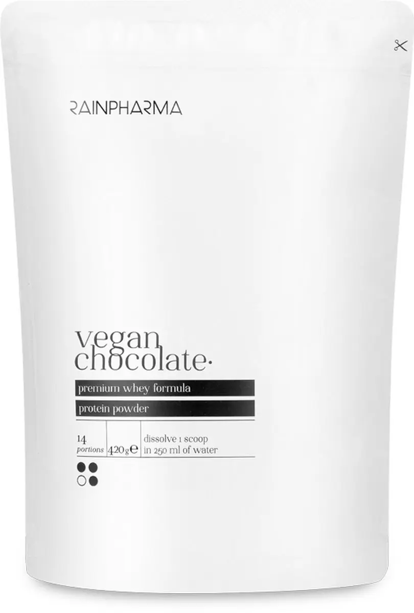 RainPharma Vegan Chocolate Eiwitpoeder 420g - 14 Porties