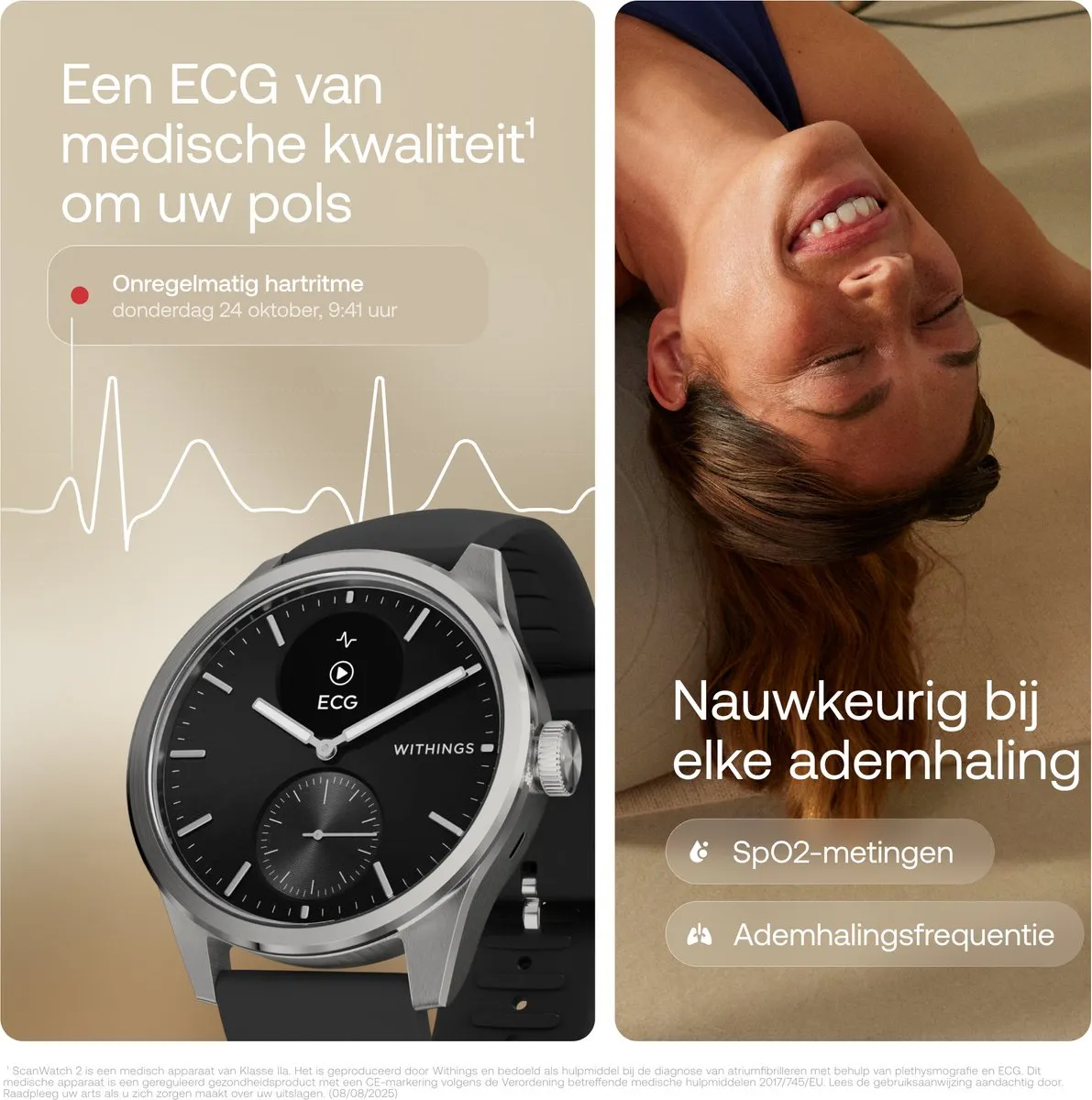 Withings ScanWatch 2 - 42mm - Hybride Smartwatch - Zwart