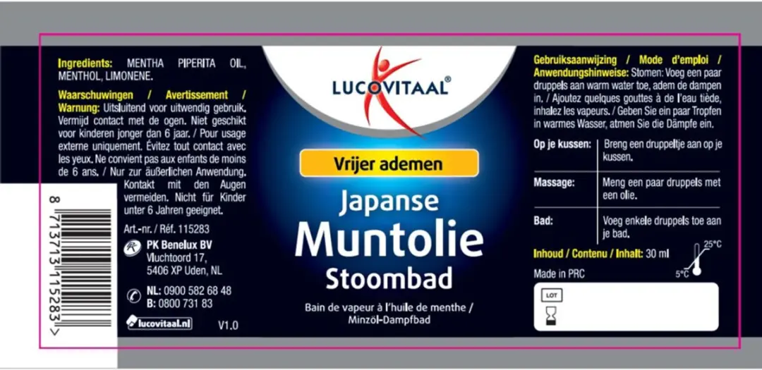 Lucovitaal Japanse Muntolie Stoombad 30ml