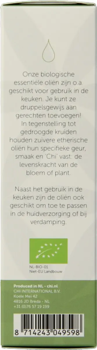 Chi Natural Life Pepermunt Frankrijk Etherische Olie Bio 10ml