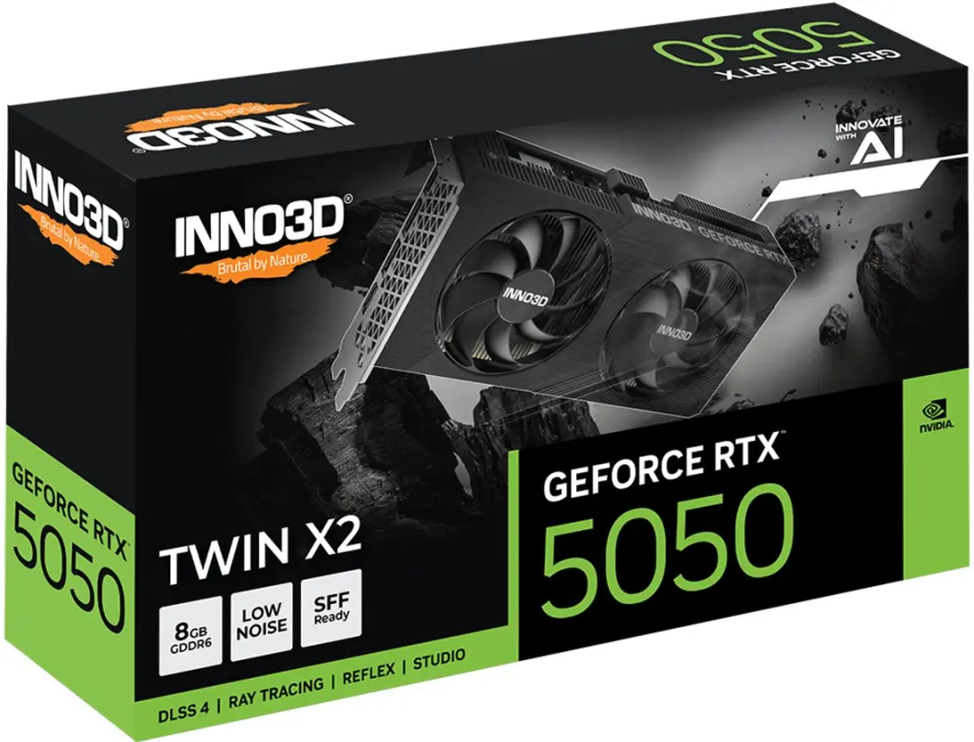 INNO3D NVIDIA GeForce RTX 5050 TWIN X2 Videokaart 8GB GDDR7